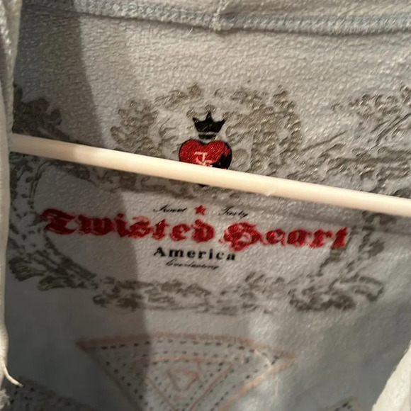 Twisted Heart woman's light blue hooded with a jeweled emblem on the back - Picture 7 of 16